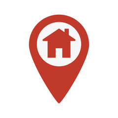 Location icon flat with house