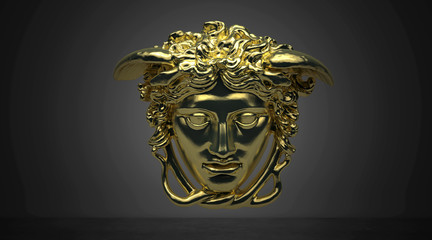 Testa della gorgone dorata, illustrazione 3d © LaCozza