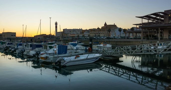 Port of Rota at Sunset Time-Lapse Cadiz Spain
