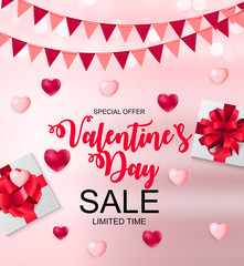 Valentines Day Sale, Discount Card.