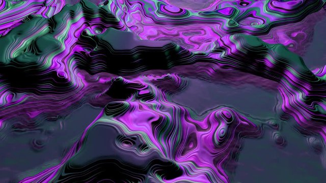 Abstract alien landscape with a methane lake.