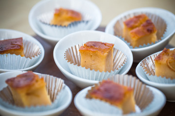 coconut custard squares .Thai desserts are available