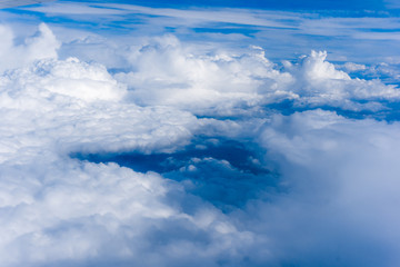 Clouds. View of Clouds and sky from airplane window