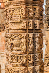 Detail of decorative carvings at Qutub complex in Delhi, India.