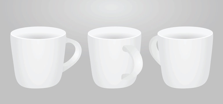 White mug template. vector illustration