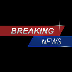 Stock vector illustration logo breaking news live banner. Police lights background, breaking news, bokeh. EPS10. Vector illustration