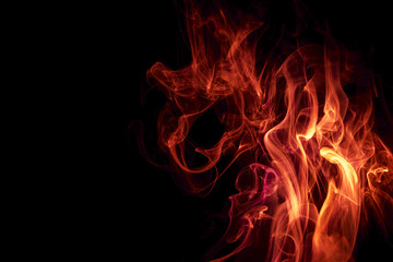 Fototapeta premium Red smoke on black background