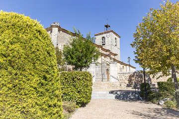 Fototapeta na wymiar San Martin Obispo parish church in Mecerreyes, province of Burgos, Spain
