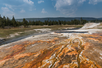 Orange Rocks Above Firehole River