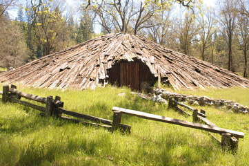 Native American - Miwok indian sweat house or meeting room