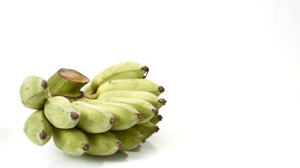 A bunch of green bananas