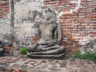 Headless Buddha statues in Wat Mahathat, Ayutthaya, Thailand