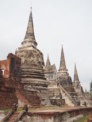 Naklejka premium Pagodas in Wat Mahathat, Ayutthaya, Thailand