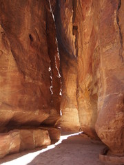 The Siq at Petra, Historical and archaeological city in Jordan