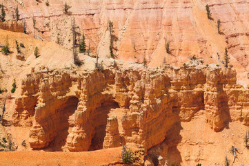 Part of the red rock outcrops (Hoodoo's) in Cedar Brakes National Park in Utah