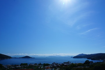 小豆島の海と街並み