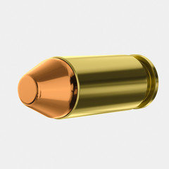 40 Calibre Bullet Isolated on a Light Background © stockmorrison