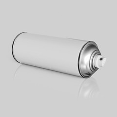 White Aerosol Spray Can Isolated on a Light Background