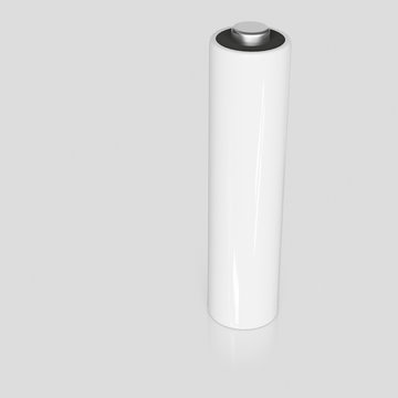 Blank White Triple A Battery Isolated On A Light Background