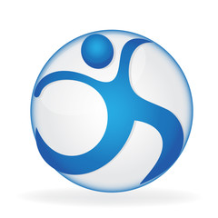 Sporting man figure logo vector icon