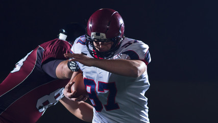 American football players in action