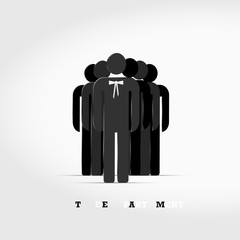 Business Team 3D Vector Icon. The Leader is Ahead in the Bow Tie