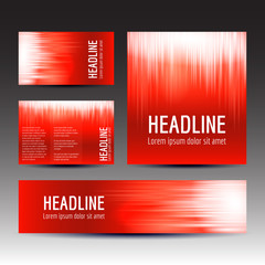 Set of gradient backgrounds in red colord, vector templates
