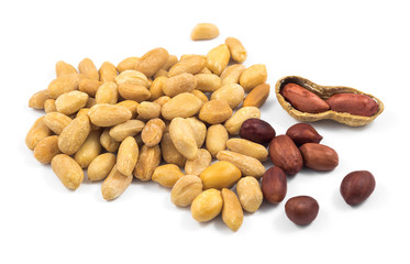 Peanuts isolated on white background
