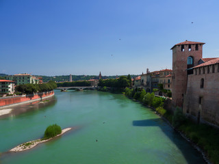 Ponte Scaligero, the most audacious work of the Middle Ages in Verona, Italy