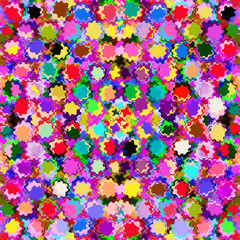 Fototapeta premium Seamless mosaic rainbow background with colorful grunge circles and squares