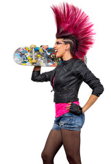 Young punk girl isolated