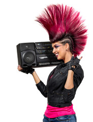 Young punk girl isolated