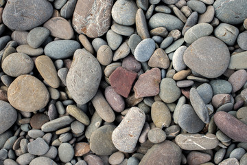 Fototapeta na wymiar 2271870 Beach stones background. Top view