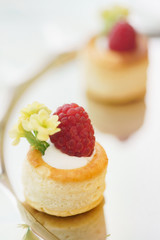 canape with raspberries
