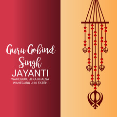 Naklejka premium Guru Gobind Singh Jayanti.