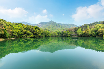 beautiful mountain and lake water nature landscape in hangzhou,China