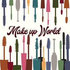 Naklejka premium Fashion illustration with colorful mascara