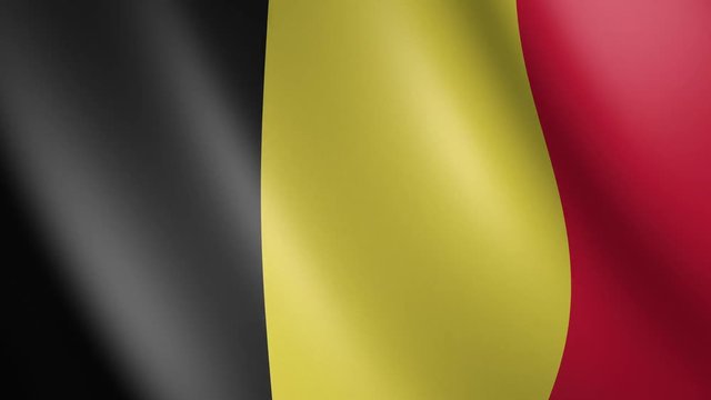 Flag of Belgium with fabric texture, seamless loop