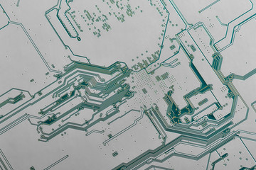 Electronic circuit board close up.