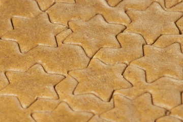 Dough for biscuits. Baking dessert. Star shape