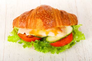 Croissant with chicken