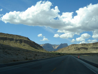 Nevada Mountains with a Blue Sky and Clouds Background