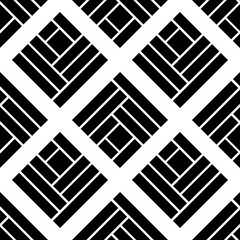 Seamless geometric pattern. White and black pieces. Textile rapport.