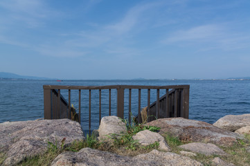 The Iron fence in Lake Biwa.