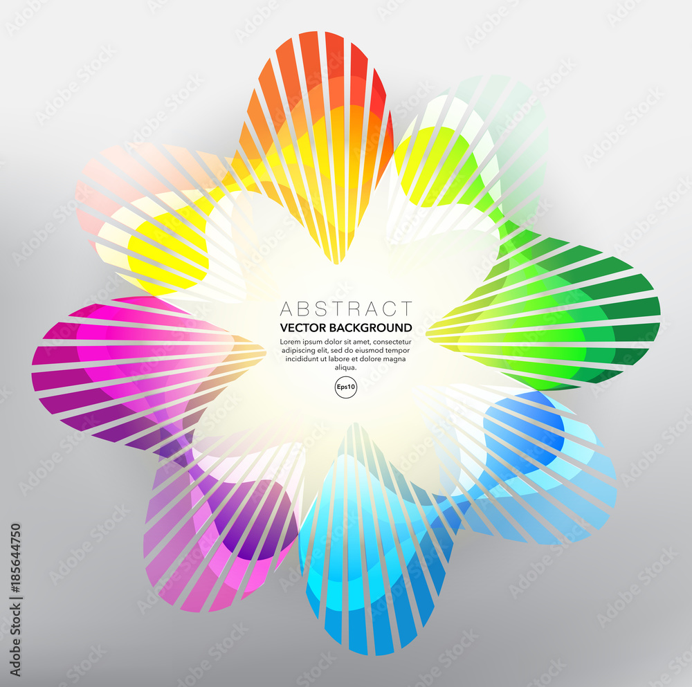 Wall mural abstract vector background. circular background in bright colors. isolated on the white background. 