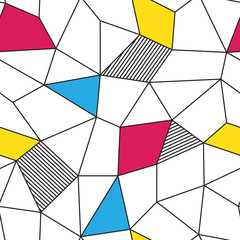 Colorful Geometric triangle abstract polygon seamless pattern vector isolated wallpaper background