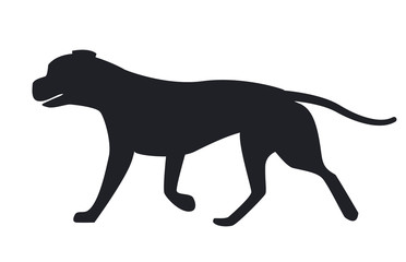 Dog Black Silhouette Profile View Vector Icon