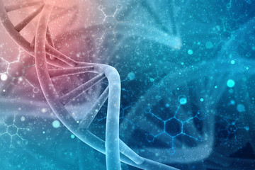 3d render of dna structure, abstract background