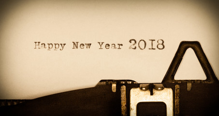 Happy New Year 2018 - geschrieben auf alter Schreibmaschine