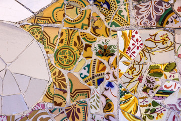 ceramic tile texture, mosaic decoration, Barcelona, Spain.